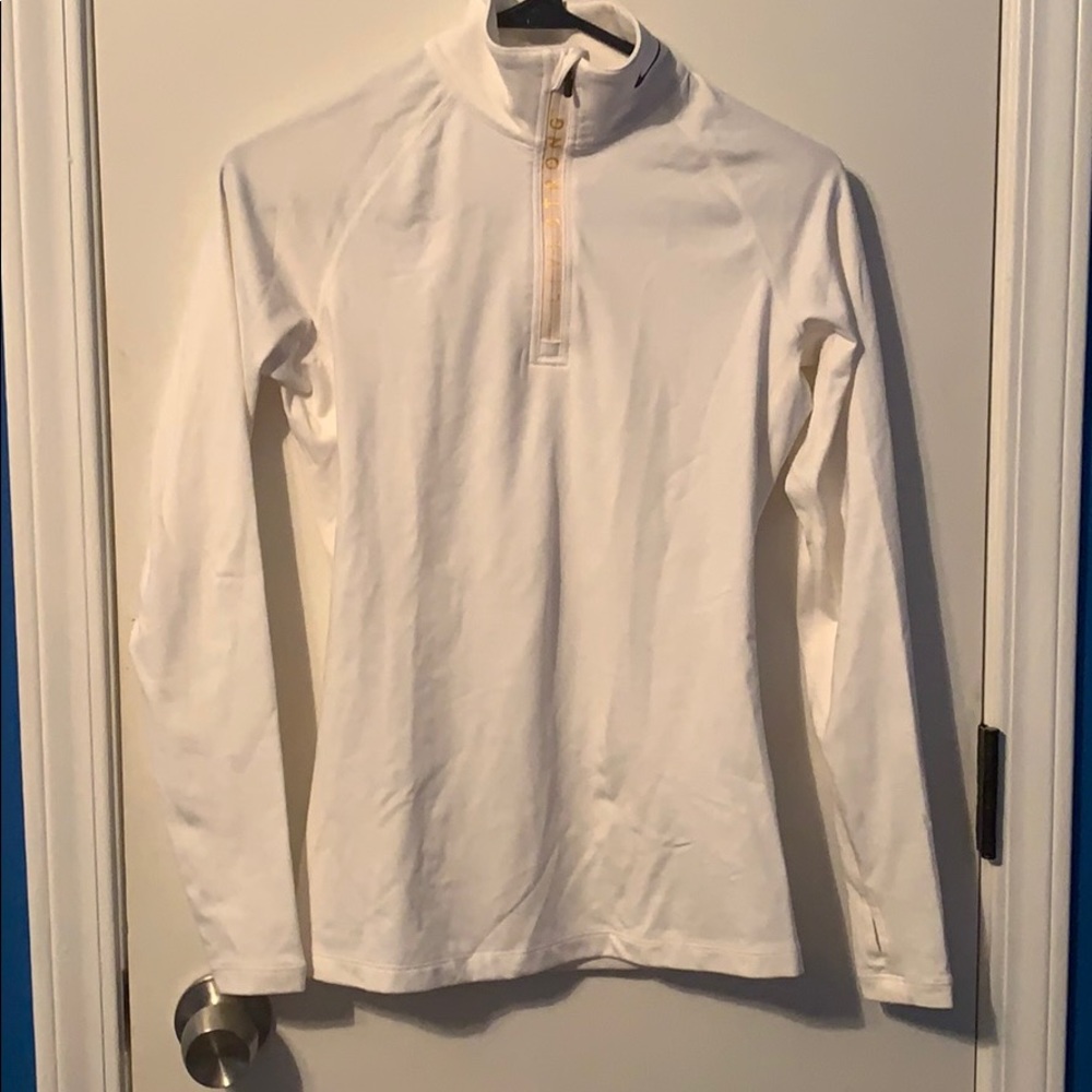 Nike Livestrong white yellow quarter zip fleece XS